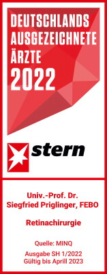 Prof. Dr. Priglinger Stern - Deutschlands ausgezeichnete Ärzte 2022