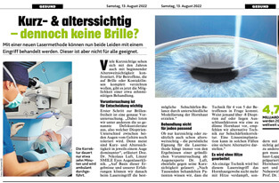 Kronen Zeitung Artikel SMILE Monovision