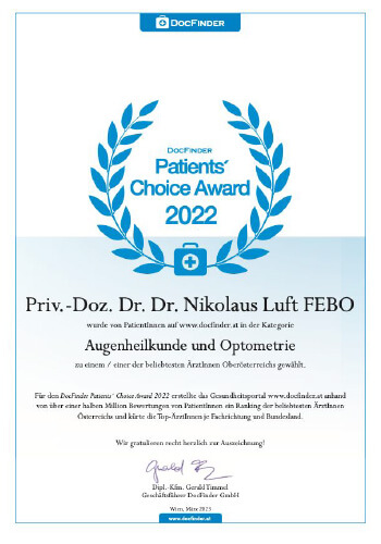 Patients Choice Award Dr. Nikolaus Luft